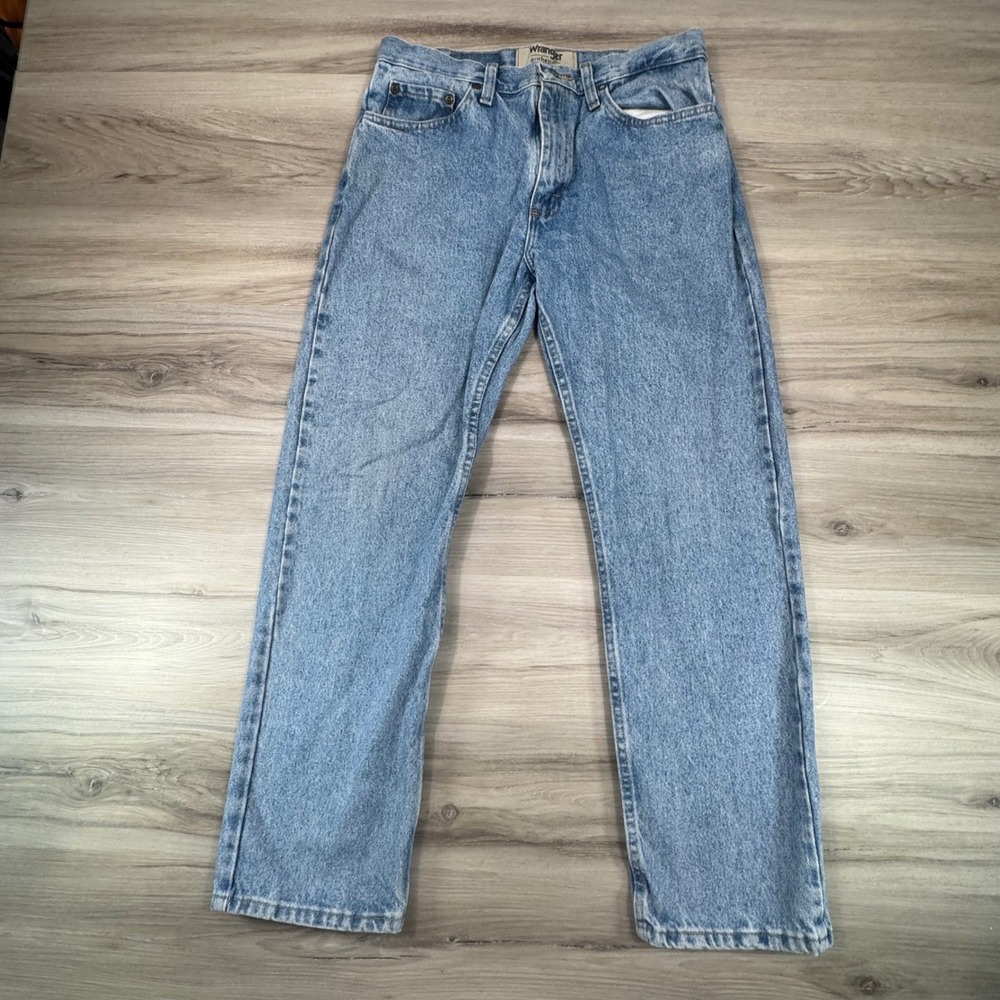 VTG Y2k Wrangler Authentics Mens Straight Leg Light Wash Denim Jeans Blue 31x29‎